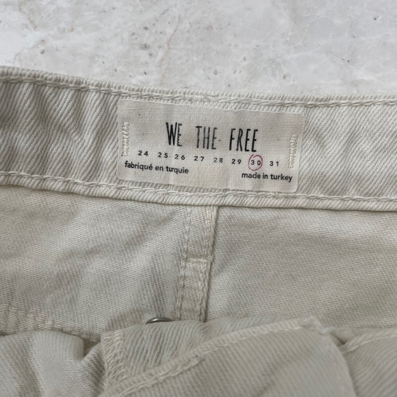 WE THE FREE {M/30} Jean Skirt Miniskirt Cream Button Fly Distressed Fray… - Picture 4 of 6